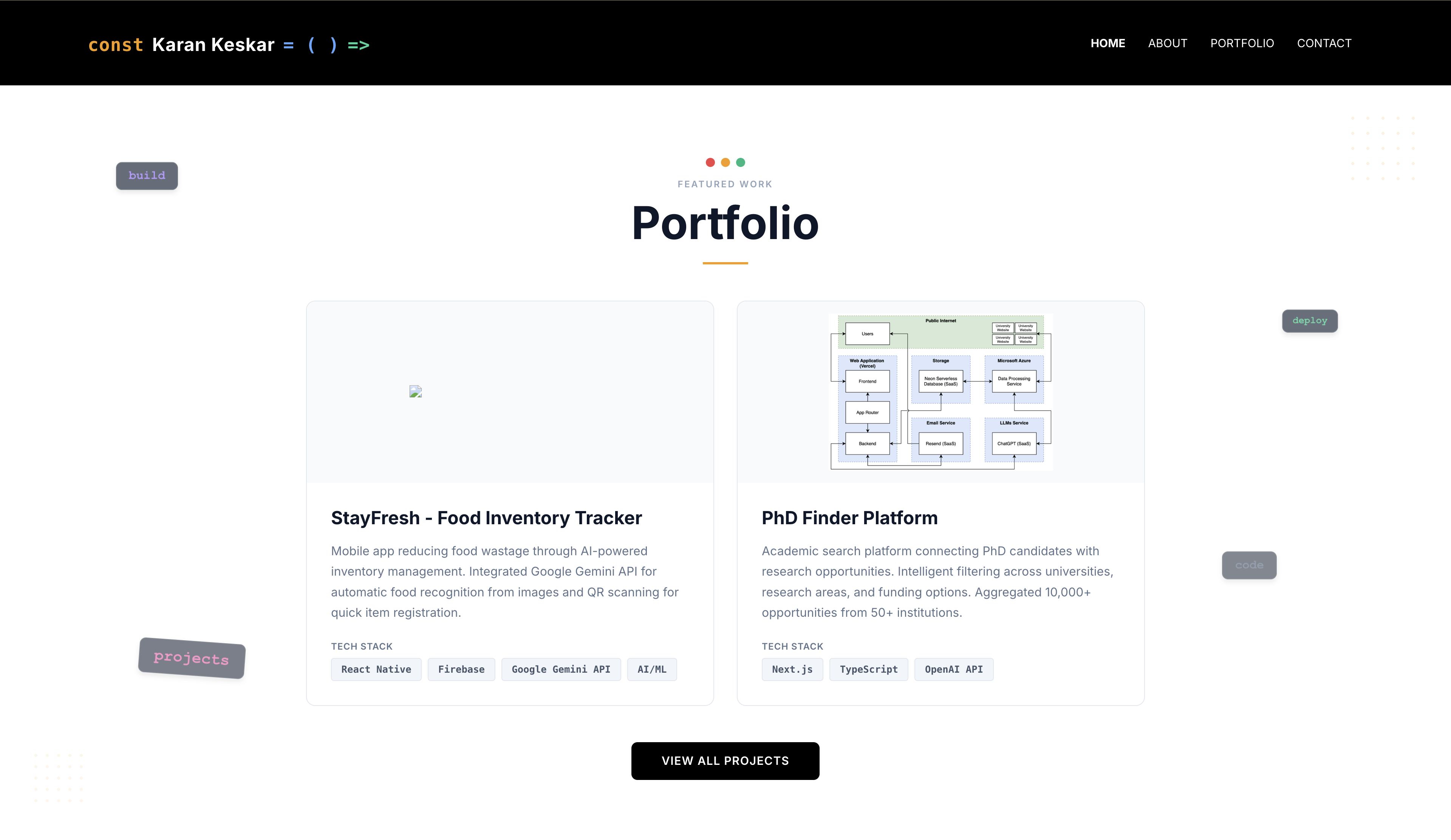 Portfolio Website - Education