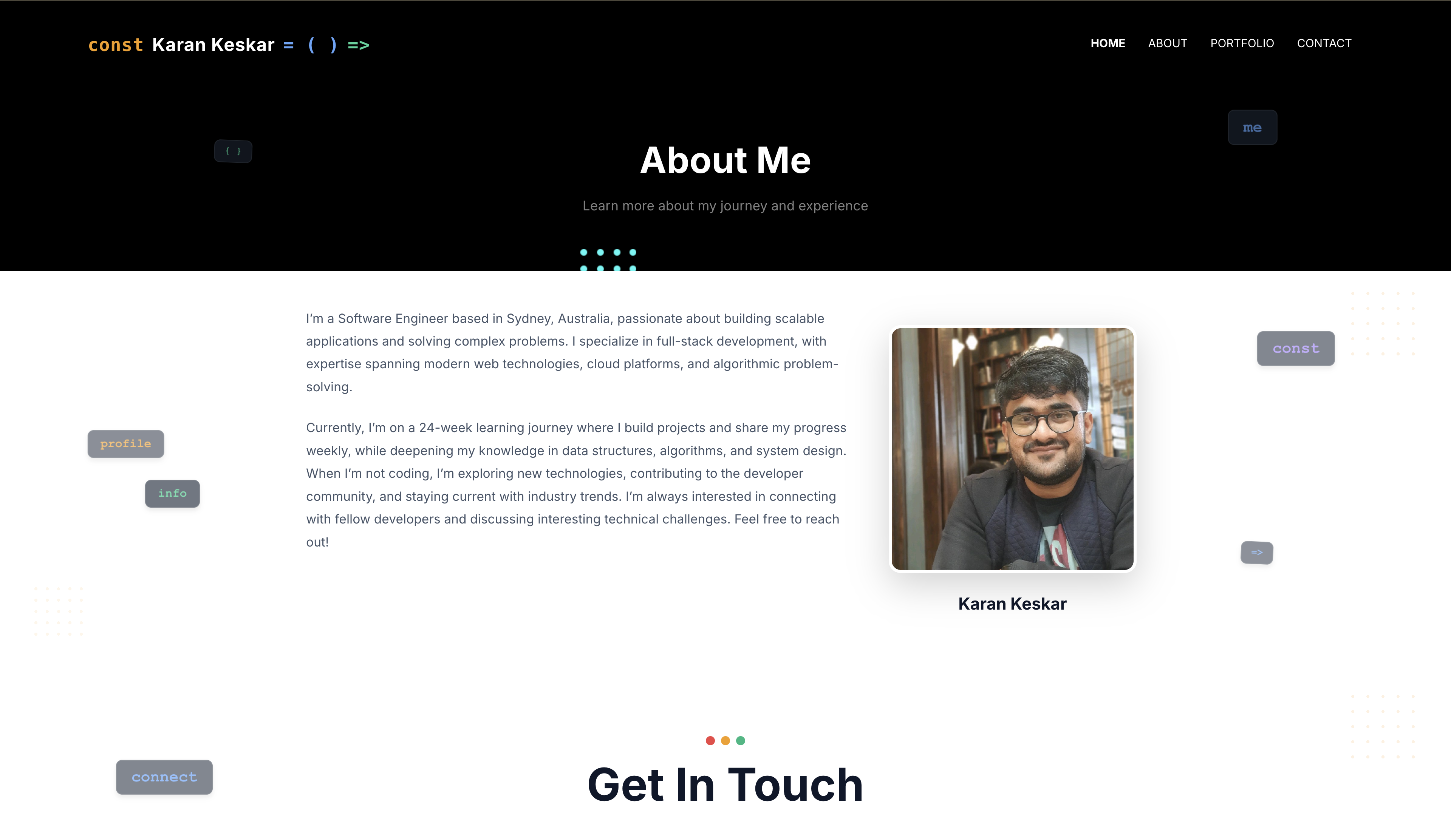 Portfolio Website - about